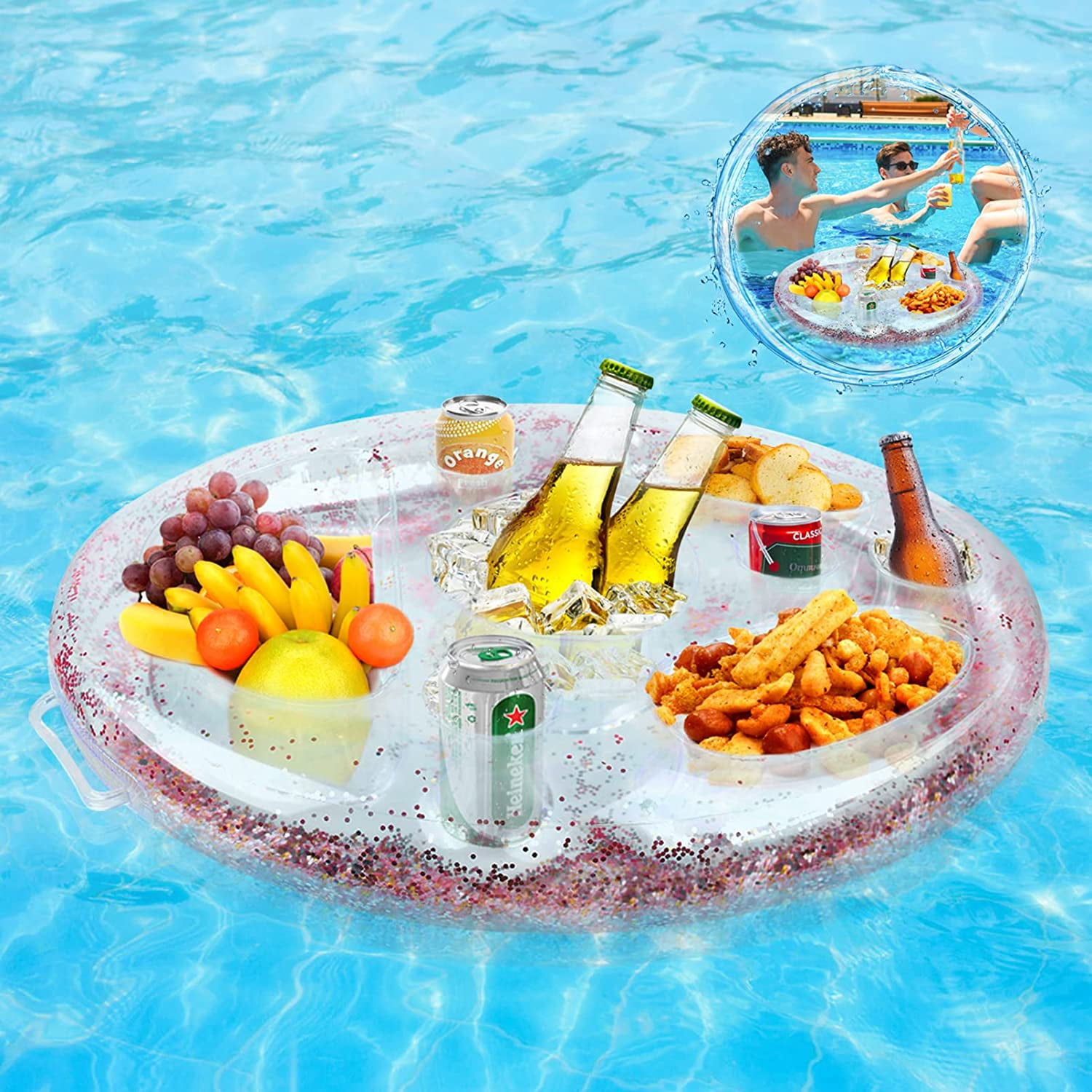 32 Pack Inflatable Pool Drink Holders — Fun Floating Cup Coasters For Pool Parties