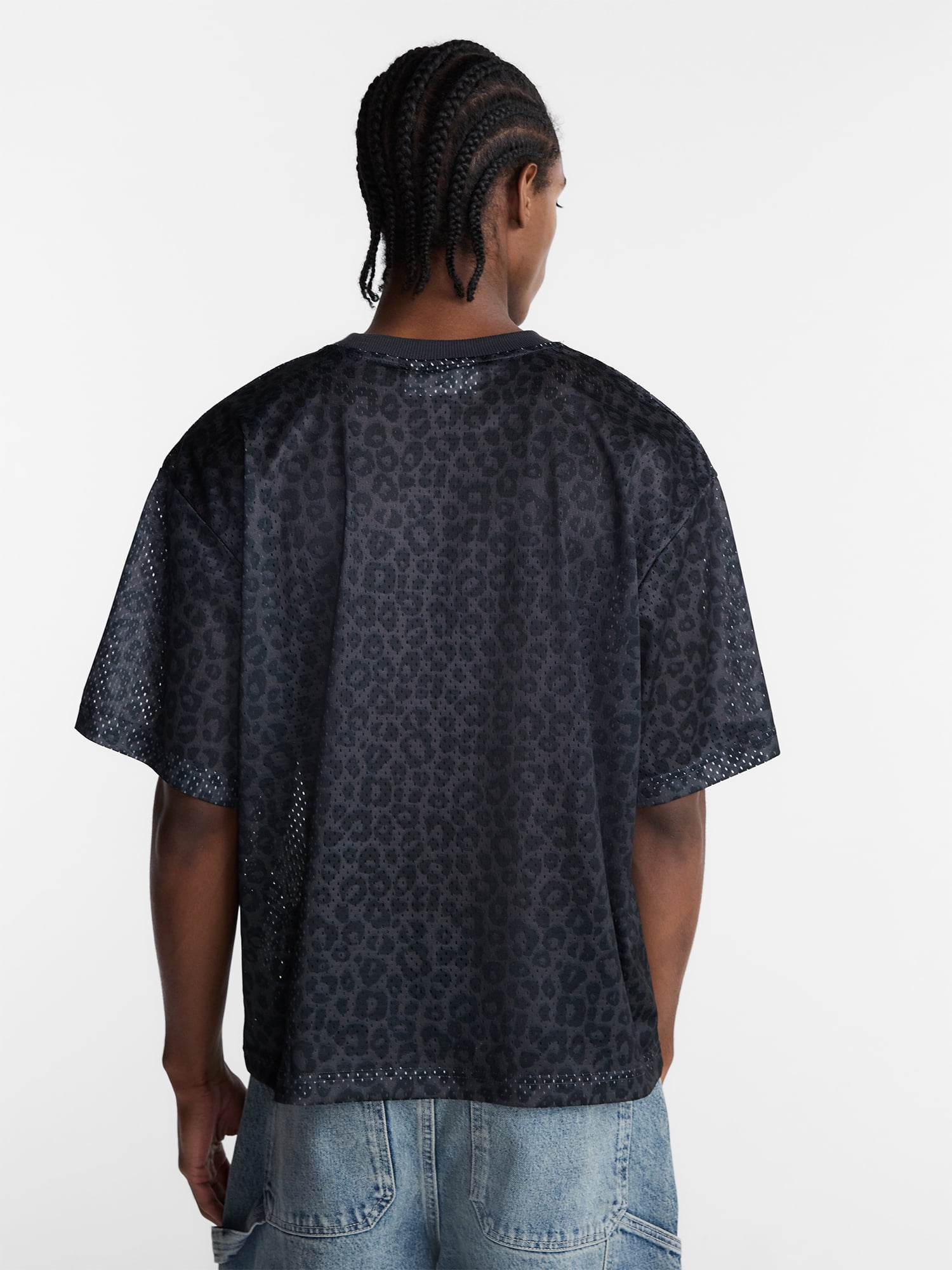 No Boundaries Graphic Boxy Fit Mesh Jersey Style Shirt, Men's XS-5XL