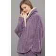 thumbnail image 5 of Women's Thick Warm Pajamas Set - Long Sleeve Collared Top and Pants, Cozy Loungewear for Winter Fall, 5 of 6