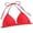 Red, variant on Women's Triangle Halter Bikini Top Tie Front Swimwear for Beach and Pool,S