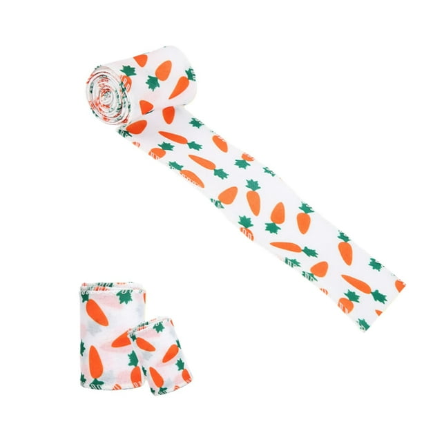 Easter Cartoon Printed Ribbon for Holiday Decorations DIY Craft Packaging Indoor Outdoor Polyester Craft Ribbon Rabbit and Egg Patterned Wrap