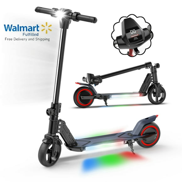 BIIST Star Series Trottinette Électrique Pliable Noire pour Enfants avec Moteur 150W, Système de Freinage Double, Phares et Lumières de Guidon, Écran LED, Lumières de Pédale Colorées – Certifiée UL2272