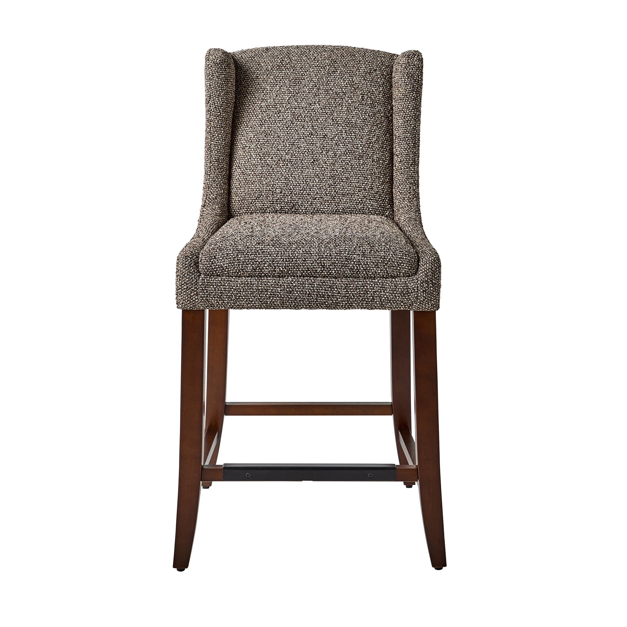 Better Homes & Gardens Windsor Upholstered Wingback Counter Stool, 2 Pack, Truffle Brown
