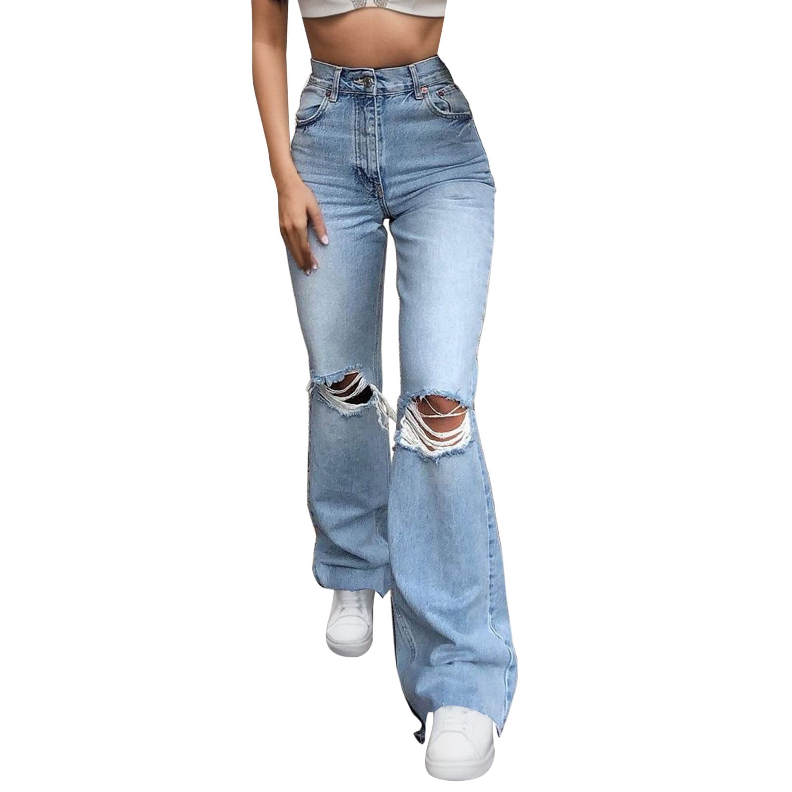 Jeans Baggy Fille - Taille Haute Élastique, Coupe Large Confortable, Denim Doux, Style Y2K, Taille Élastique Avec Poches - 5
