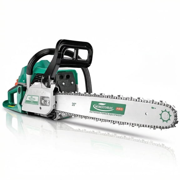 Seizeen 20in Gas Chainsaw, Cordless Chainsaw w/62CC 2-Stroke Engine, Tree Farm Pruning Power Chain Saw 3.4HP Max Speed 10,000RPM