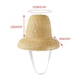 thumbnail image 3 of Sun Straw Hat Tall Crown Lightweight Long Strap Hats Wide Brim Sun Hat Accessory Beach Hat for Women, 3 of 9