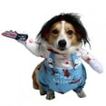 thumbnail image 4 of Comfortable Pet Costume Chucky Deadly Delicate Pattern Halloween Clothes Funny Scary Props Dog Outfit Pet Apparel Accessories (Blue,M), 4 of 6