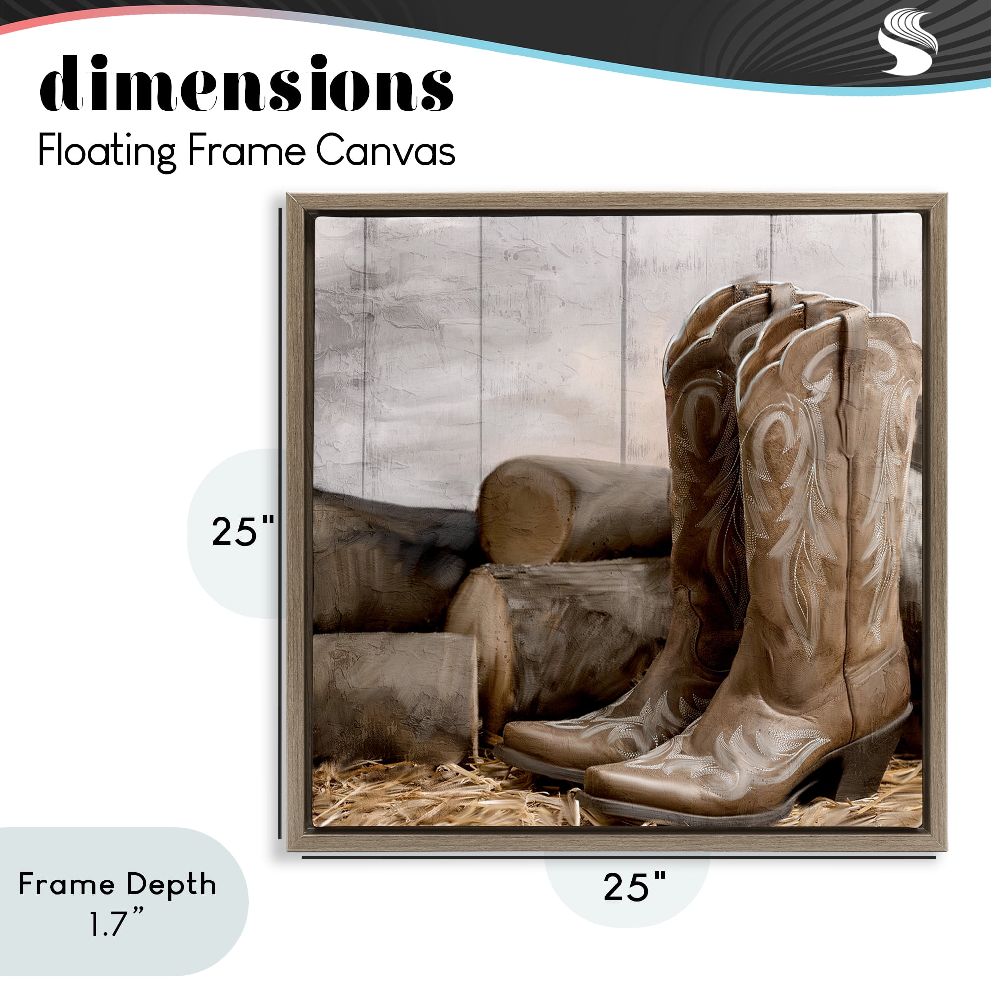 Stupell Industries Kick Off Your Boots Brown Framed Floater Canvas Wall Art, design by Kim Allen