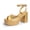 GOLD, variant on Women’s Chunky Platform Heeled Sandals with Ankle Strap