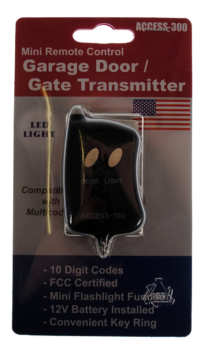 8 Digit Code Mini Remote Control Garage Door/Gate Transmitter w/ Mini Flashlite 