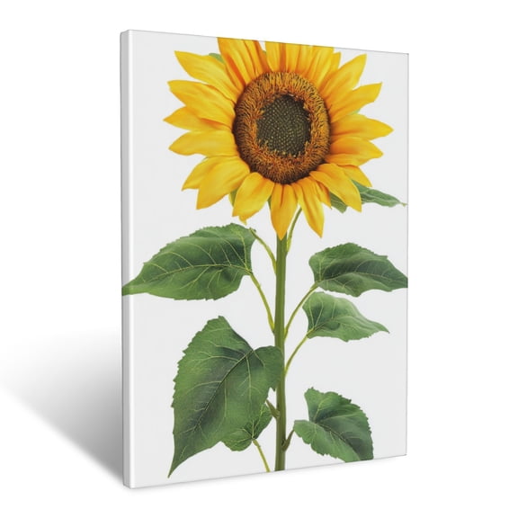 CozyNet Vibrant Sunflowers Standing Tall With Large Green Leaves & Golden Petals Wall Art Prints With Frame Canvas Perfect for Living Room & Bedroom, Ready to Hang, Wall Decor 12"x16"in