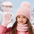 thumbnail image 2 of LIZENG Kids Winter Hat Scarf Gloves Set Children's Warm Knit Lined Pompom Hat for Kids Perfect for Boys and Girls, 2 of 5