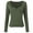 Dark Green, variant on Womens Long Sleeve Twist Front V Neck T Shirts Slim Fit Trendy Shirt Tee (Red, L)