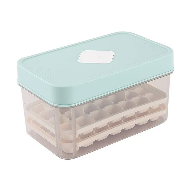 Press With Lid Ice Tray Food Grade Square Ice Making Box 56 Compartments Refrigerator Ice Storage Box Ice Cubes Ice Storage Box