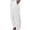 White, variant on Lovzfmll Women's Wide Leg Pants, Printed Linen Elastic Waist, Casual Ankle Length Pants Black, S