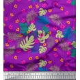 thumbnail image 1 of Soimoi Purple Poly Georgette Fabric Floral & Leaves Tropical Print Fabric by the Yard 52 Inch Wide, 1 of 1