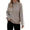thumbnail image 1 of PENGXIANG Femmes Tricot Pulls à Col Roulé Manches Longues en Vrac Automne Hiver Pull de Base Pull Couleur Unie Pull, 1 of 6