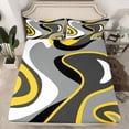 thumbnail image 2 of Feelyou Vintage Square Adult Full Size Sheets, Grey Abstract Ombre Bed Sheets, 4pcs, 2 of 7