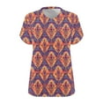 thumbnail image 5 of Jjayotai Plus Size Top for Women, Casual V Neck Short Sleeeve T Shirts, Fashion Graphic Print Loose Tunic Tee Size Plus, Floral Solid Blouse, Summer Tunic Tops Brown^ XXXXXL, 5 of 5