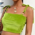 thumbnail image 3 of Vest Tops Women Sexy Square Neck Crop Tops Velvet Crops Off Shoulder Solid Camisole Tank Wrap Spaghetti Straps Stretchy Vests Sleeveless Tank Top Going Out Crop Y2k Tops Streetwear, 3 of 7