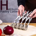 thumbnail image 4 of Separador de masa de acero inoxidable con 5 ruedas, cortador de masa para galletas, cuchillo de pastelería, cortador de Pizza para hornear pasteles ER, 4 of 5
