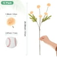 thumbnail image 3 of Uxcell 12 Paquete de Flores de Crisantemo Artificiales en Bola 20.08 pulgadas 5 cabezas Ramos de Crisantemo de Seda Falsos Champán, 3 of 6