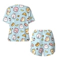 thumbnail image 5 of Naloa Rabbit Burger Coffee Women's Short-Sleeved Pajama Set, Loungewear, Summer pajamas, Breathable Cozy - 4X-Large, 5 of 9