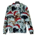 thumbnail image 2 of Pull de Noël Décontracté pour Hommes Mode Impression Numérique en Polaire à Capuche, 2 of 5