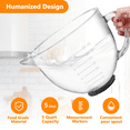 thumbnail image 3 of PQPO Glass Mixer Bowl Compatible with Kitchenaid 4.5-5 Quart Tilt-Head Stand Mixers,With Measurement Markings,5 Quart Mixing Bowl Replacement, 3 of 5