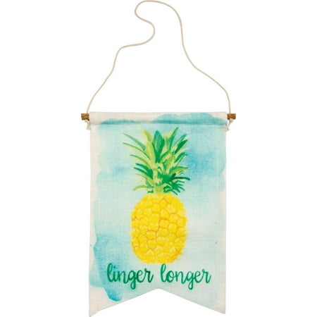 Linger Longer Tropical Pineapple Banner
