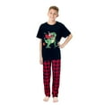 thumbnail image 5 of Ihaphap Family Christmas Matching Pajamas Santa Ridin Dinosaur Funny Merry Christmas Black Short Top and Red Plaids Family Matching Pajamas Set, L-Women, 5 of 6