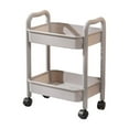 thumbnail image 5 of 2-Shelf Kitchen Storage Cart on Wheels, Versatile Organizer Rack with Armrests and Casters for Living Room Bathroom Kitchen Toiletries(Gray,13.6"×10"×20"), 5 of 6
