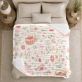 thumbnail image 5 of Charming Strawberry Basket Picnic, Playful Artistic Scene, Warm Flannel Blanket for Living Room and Bedroom with Detailed Artwork, Art Lovers Housewarming Gift, Artistic Home Decor, 5 of 9