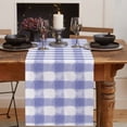 thumbnail image 2 of Table Runner Dresser Scarves 108 Inch Long, Farmhouse Pastoral Lavender Lattice Linen Dining Table Runners Purple Buffalo Checkered Tabletop Scarf for Wedding Holiday Party Kitchen, 2 of 7