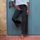 thumbnail image 5 of Pantalones capri de lino de cintura alta y pierna ancha para mujer - Pantalones casuales de negocios con bolsillos - Lisos/estampados, S-2XL, 5 of 8