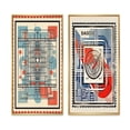thumbnail image 2 of Designart "Vintage Bauhaus Stamp Geometric Retro III" Modern Geometric Framed Wall Art Set Of 2 - Modern Blue Gallery Wall Frame Set For Home Decor, 2 of 6