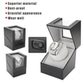 thumbnail image 6 of Riousery Single Watch Winder Holder Display Storage Automatic Mechanical Watch Box PU Leather Premium Organizer for Timepieces, Black (US Plug 110-240V) - 6.3 inches / 16 cm Dimensions, 6 of 9