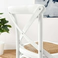 thumbnail image 2 of Modway Gear 39.5" Rattan and Elm Wood Counter Stool in White Finish, 2 of 11