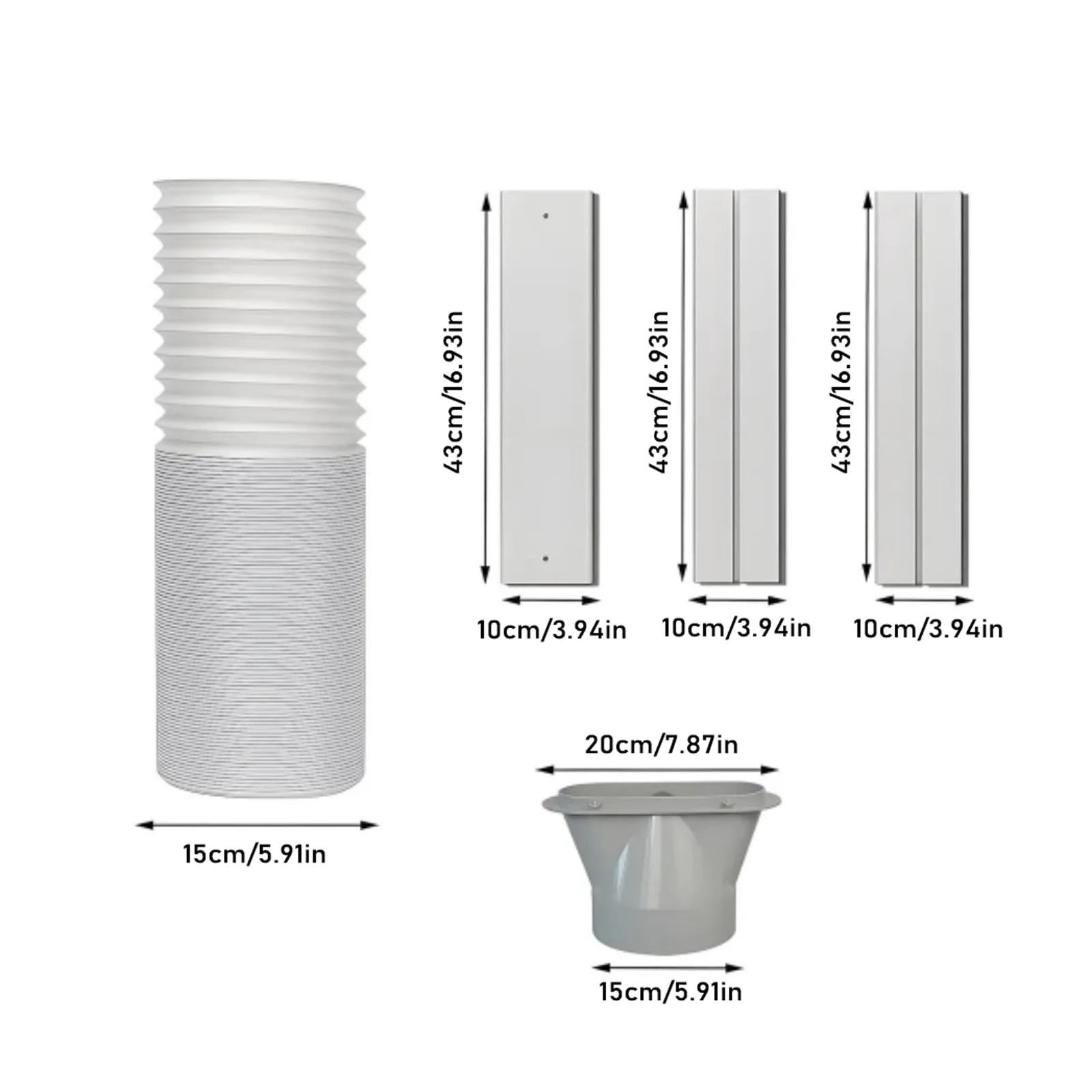 Complete Portable AC Window Vent Kit with Exhaust Hose, Adjustable ...