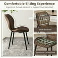 thumbnail image 4 of Spaco Dining Chairs Set of 2 with Padded Back Metal Legs and Adjustable Foot Pads-Brown, Lounge Chair, Dining Room Chair for Kitchen, Dining, Bedroom, Living, 4 of 12