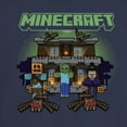 thumbnail image 2 of Junior's Minecraft Halloween Creeper Haunted House  Graphic Tee Navy Blue Large, 2 of 3