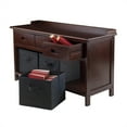 thumbnail image 2 of Winsome Wood Adriana 4-Pc Set, Storage Bench & 3 Foldable Black Fabric Baskets, Walnut Finish, 2 of 3