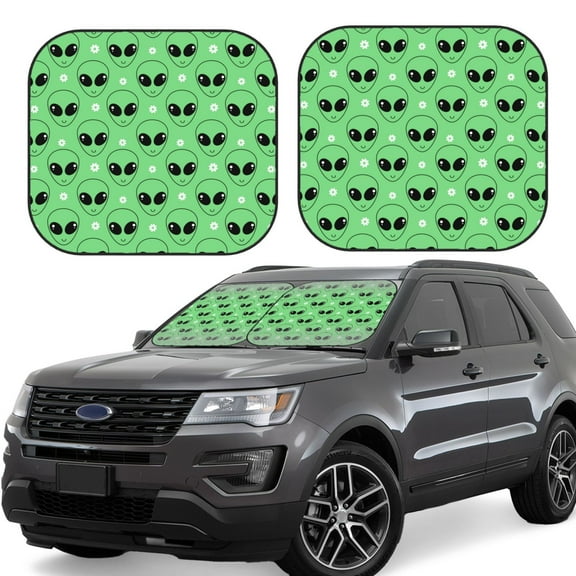 Vsdgher alien cartoons Print Car Windshield Sun Shade, Reflective Sunshade Window Sunshade Sun Visor Protector Fit for Cars,Trucks,SUVs-Small