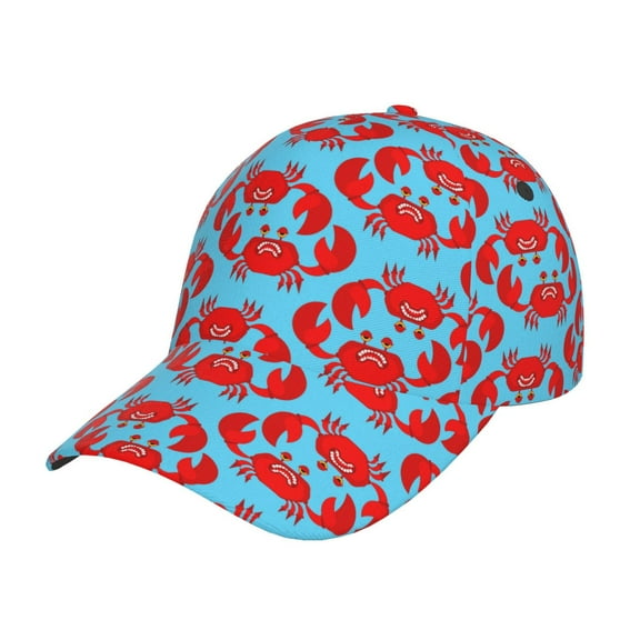 Rateoe Cartoon Crabs Pattern Men’s Baseball Cap – Adjustable Curved Brim Hat, Soft Cotton Sports Cap for Outdoor, Casual, and Everyday Wear, Comfortable & Breathable