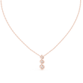 thumbnail image 4 of Zuwelria Certified Diamond 3 Stone Pendant | 1.11 Carat Stylish Round Cut Diamond Pendant Necklace with Chain | 18K Rose Gold Plated Silver | Diamond Pendant for Women, 4 of 7