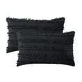 thumbnail image 1 of Dinheiro Juego de 2 fundas de almohada decorativas bohemias de lino a rayas con patrón jacquard, fundas de cojín para sofá, sala de estar, dormitorio, 1 of 5
