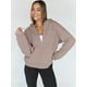 thumbnail image 4 of Sudaderas con Capucha y Cremallera para Mujer, Sudaderas Extragrandes, Conjuntos de Moda Escolar para Otoño, Chaquetas Informales, Ropa de Invierno Marrón XL, 4 of 9