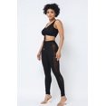 thumbnail image 3 of Mesh Strappy Adjustable Ruched Crop Top & See Through Side Panel Leggings, 3 of 5