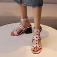 thumbnail image 3 of Vedolay Heeled Sandals Sandals Women Platform Casual Summer High Heels Open Toe Espadrilles Sandals,Pink 8, 3 of 5