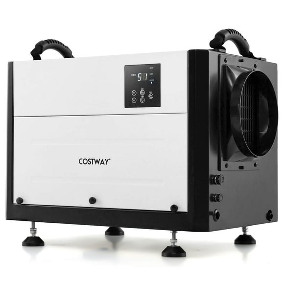 Costway 124 Pint Crawl Space Dehumidifier Commercial Dehumidifier with 3 Modes & 24H Timer 1300 Sq. ft Coverage Area White